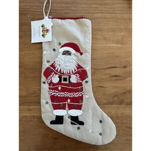 CYNTHIA ROWLEY Santa Christmas Tree Lights Stocking 22 inch